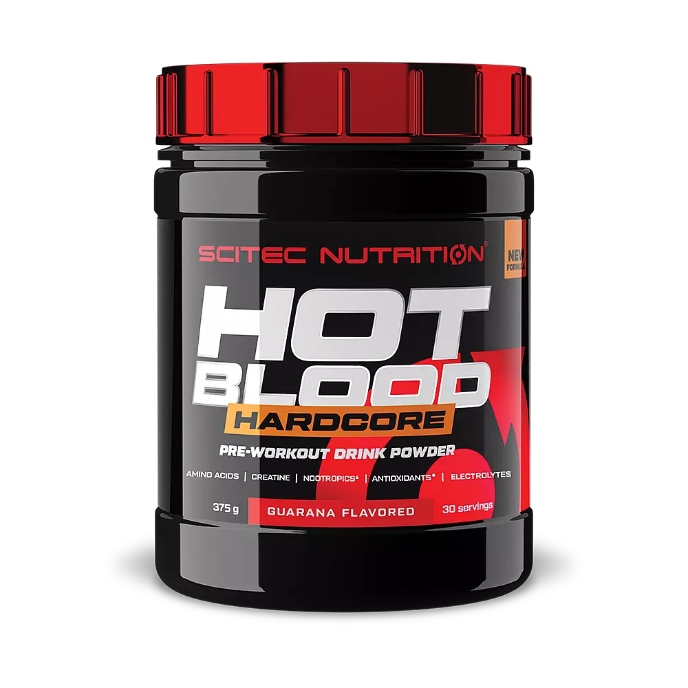 Hot Blood Hardcore Scitec 375 g | Pre-workout en polvo con beta-alanina y citrulina