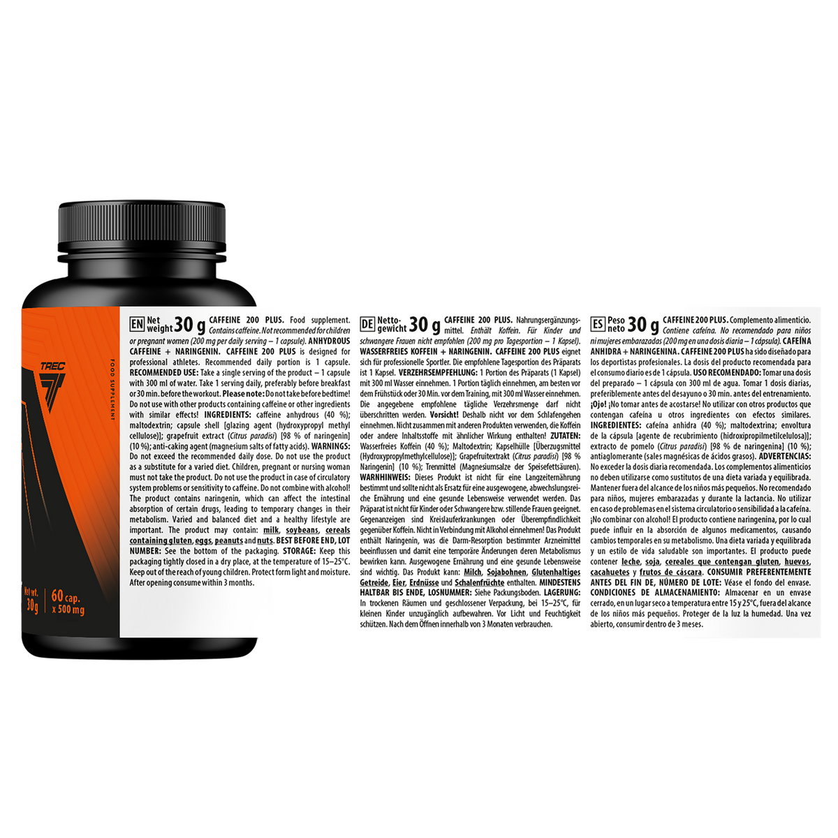 Endurance Caffeine 200 Plus Trec 60 cápsulas | Cafeína 200 mg