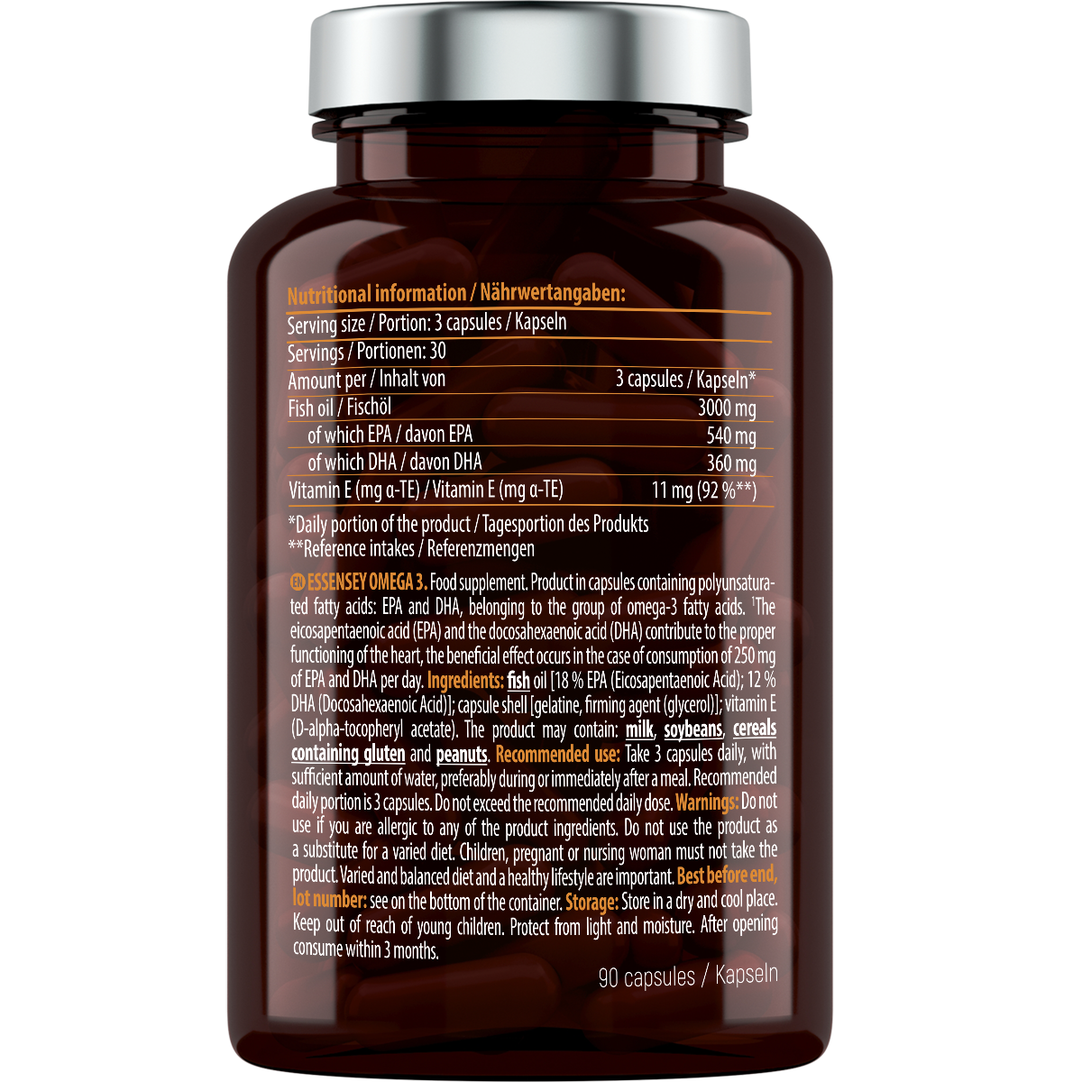 Omega 3 Essensey 90 cápsulas | Ácidos grasos esenciales