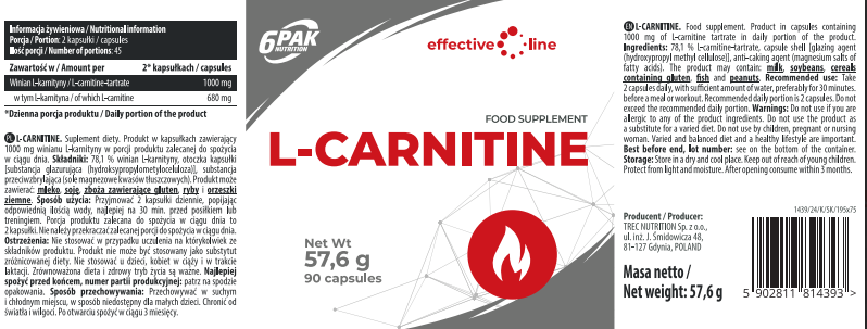 L-Carnitine 6PACK | Apoyo a la Composición Corporal