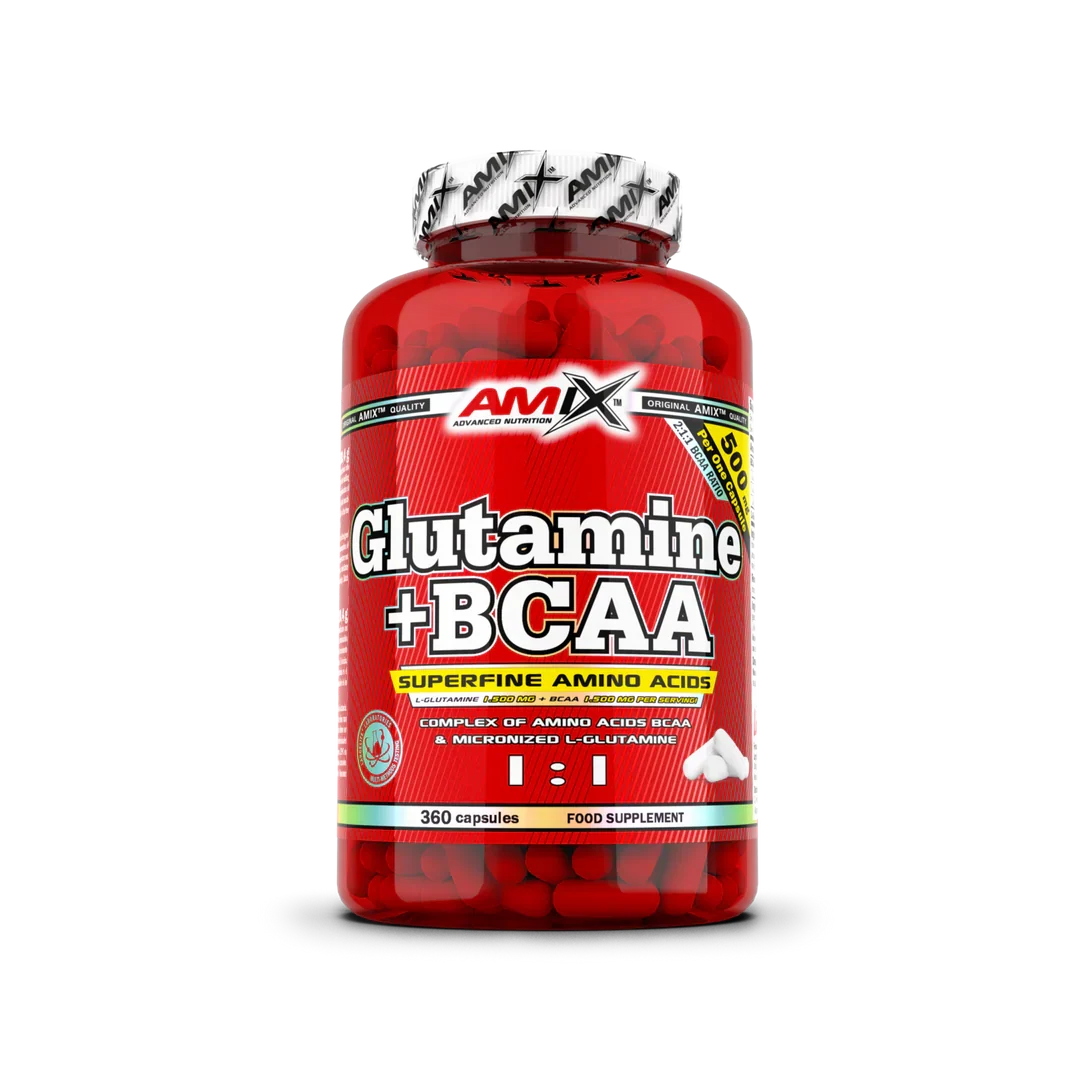 Glutamina BCAA 360 cápsulas | Aminoácidos Amix