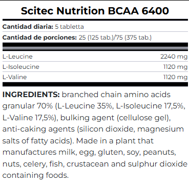 BCAA 6400 Scitec | Aminoácidos