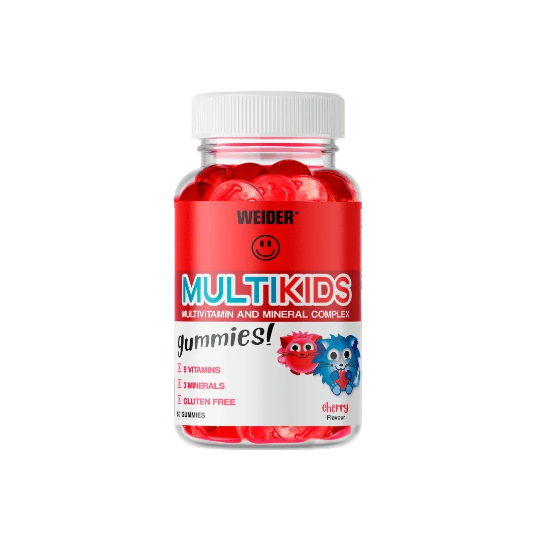 Weider Multikids Gummies Cereza | 50 Gominolas